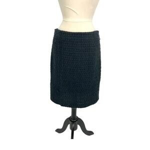 Amanda + Chelsea Blue Boucle Tweed Pencil Skirt Size Medium NWT